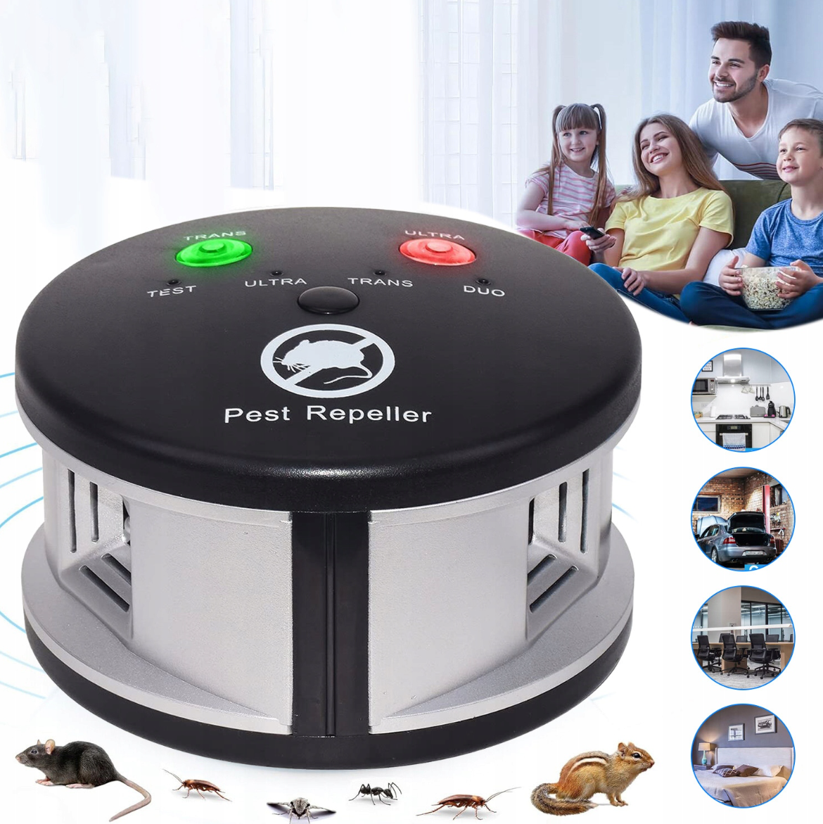 PestSonic Ultra™ – Ultradźwiękowy odstraszacz gryzoni do domu i garażu